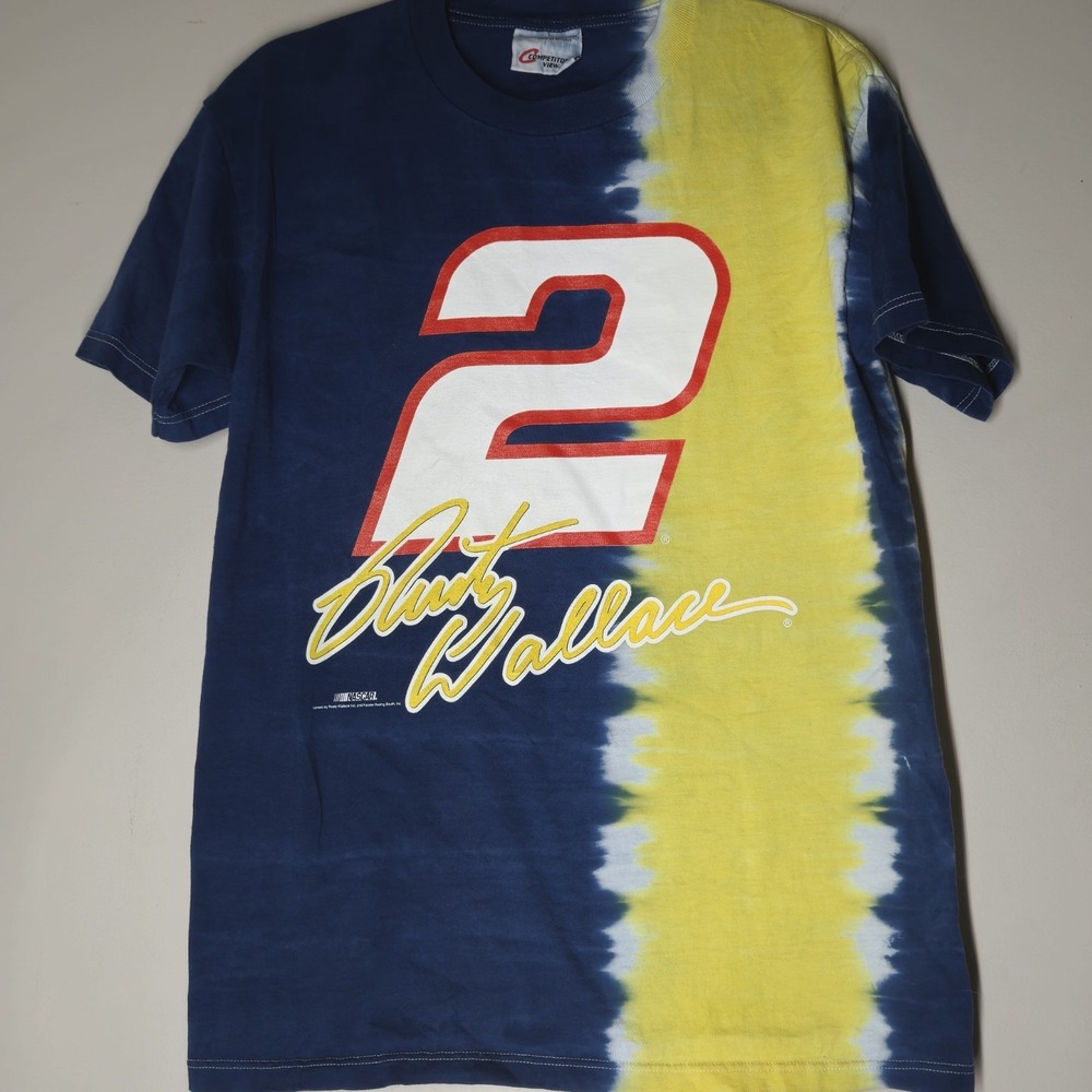 Vintage 90s Rusty Wallace NASCAR Chase Racing USA T Shirt Mens M Tie Dye